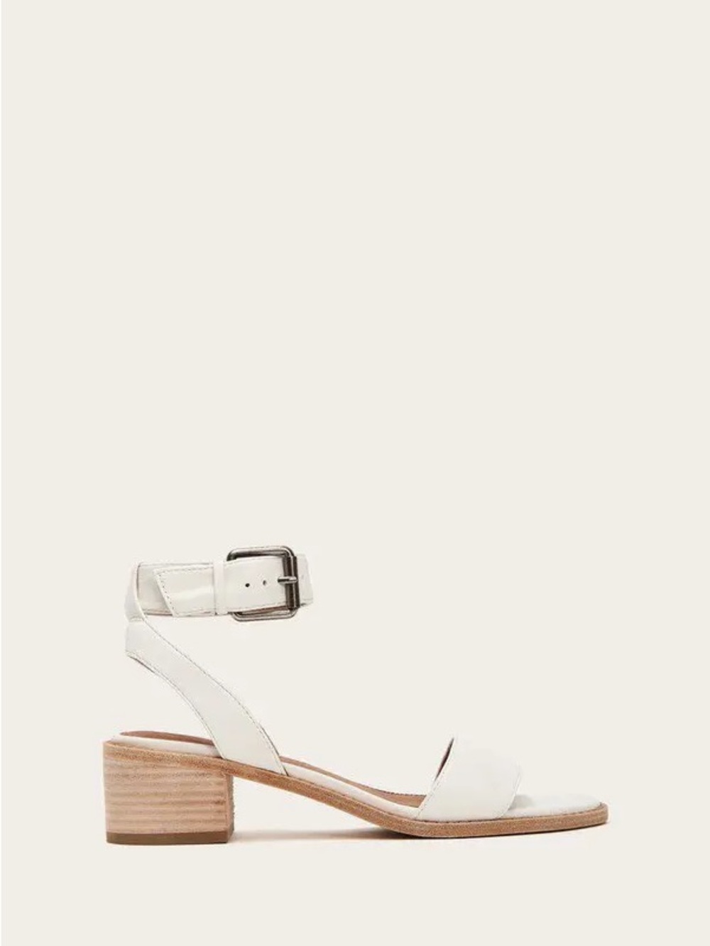 FRYE Cindy 2 Piece leather sandal White block heel size 8.5